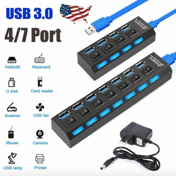 4/7 Port USB 3.0 High Speed HUB Splitter Box - Picture 2 of 12